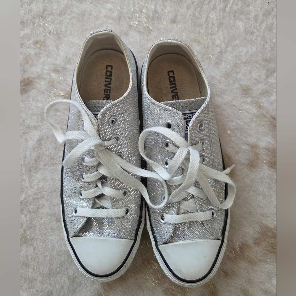Converse Silver Glitter Sneakers